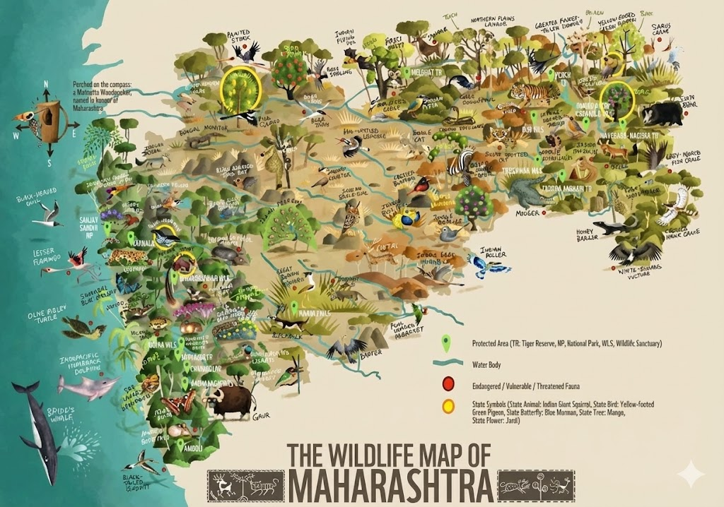 The Wildlife Map of Maharashtra